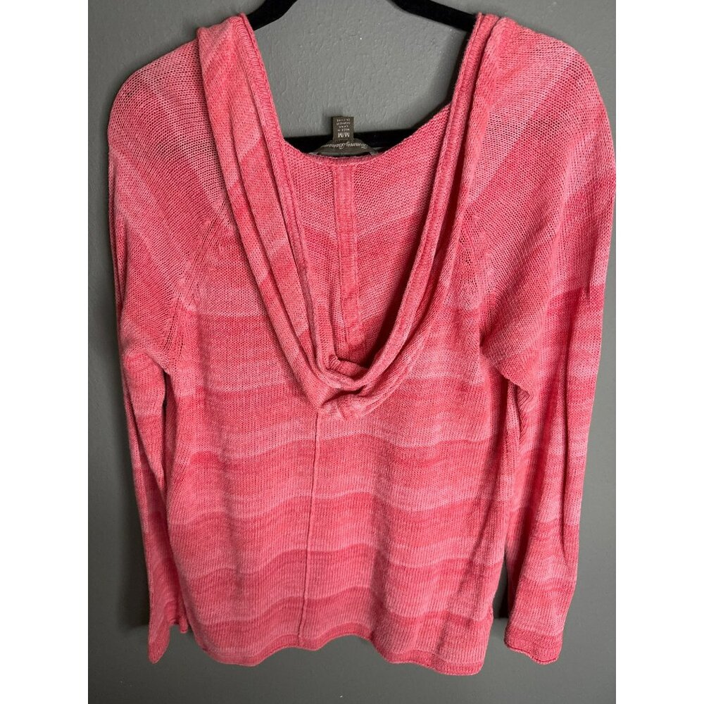 Tommy Bahama Women's Medium Linen Cotton Hooded Pullover Sweater Knit Pink - Picture 8 of 8